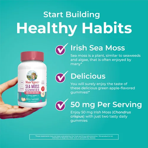 Vista 6 de MaryRuth Organics Gomitas sin azúcar hechas con musgo marino irlandés para la salud intestinal y el apoyo inmunológico formuladas para adultos