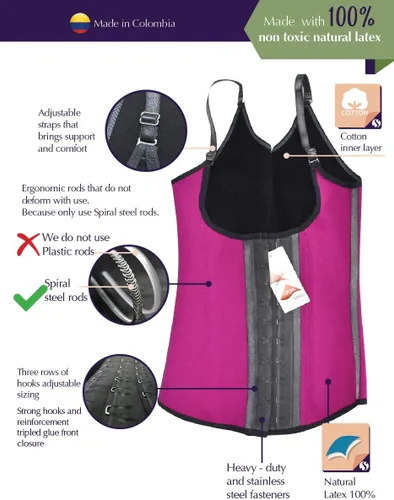 Vista 5 de Siluet H30H31H32 Fajas Colombianas Chaleco De Látex Deportivo Faja Cintura Entrenador Corsés Reloj De Arena Shaper Cuerpo