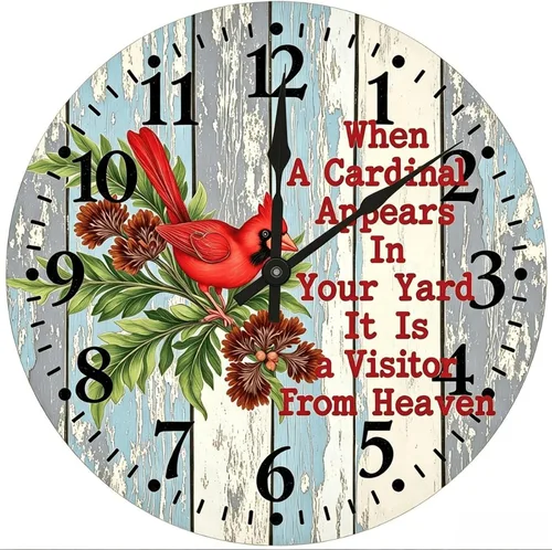 Vista 21 de Farmhouse Silent Wooden Wall Clock Non-Ticking Battery Operated 10" Retro Rustic Arabic Numerals Colorful Decorative Small Wall Clocks for Living