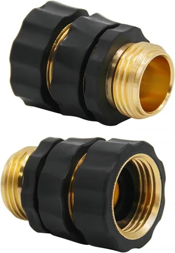 Vista 5 de Lifynste Accesorios de conector rápido para manguera de jardín de 3/4 pulgadas, fácil conexión, juego macho y hembra, (2)