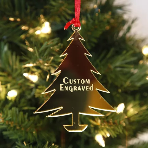 Vista 14 de Adorno de bombilla de Navidad grabado personalizado dorado Los mejores regalos de Navidad para recién casados, bebés primero, bodas, parejas