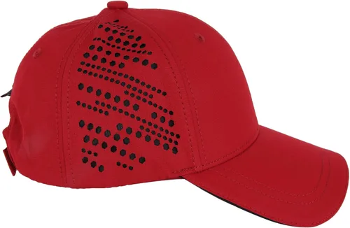 Vista 8 de Dodge Sombrero bordado SRT Hellcat Performance con protección UV y absorción de humedad para hombre Gorra de papá, Rojo/Negro