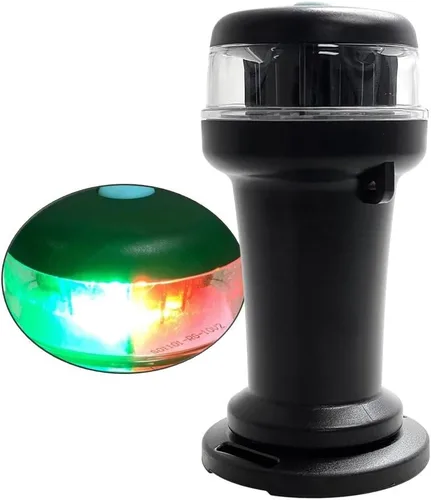 Vista 12 de Pactrade Marine Luces de navegación para barcos LED - Luces de navegación rojas y verdes alimentadas por batería para barcos - Adaptador y soportes