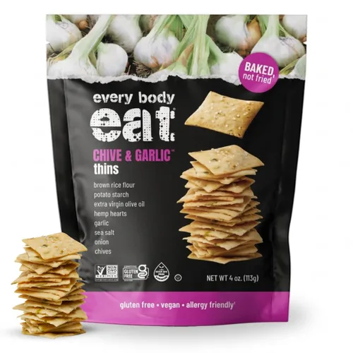 Vista 16 de Every Body Eat Snack Cracker Thins, sin queso, sin gluten, vegano, sin lácteos y sin aceite de semillas, 4 onzas
