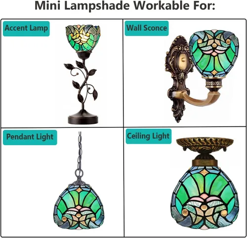 Vista 5 de Tiffany - Pantalla de lámpara de 7 pulgadas para candelabros