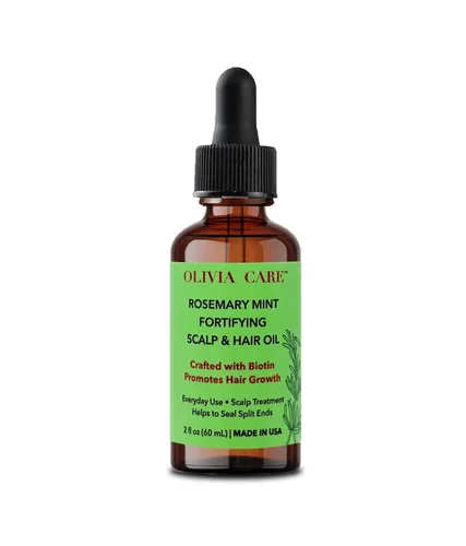Vista 4 de Olivia Care Aceite de romero para el crecimiento del cabello, romero y menta con biotina, cuero cabelludo fortificante y tratamiento capilar