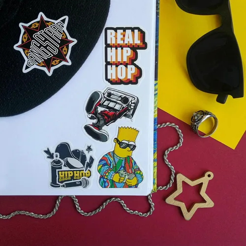 Vista 7 de 37 calcomanías de hip hop, calcomanías de música impermeables, calcomanías de vinilo de hip hop para portátiles y botellas de agua