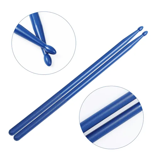 Vista 3 de uxcell Baquetas 5A, 1 par de baquetas de plástico para ejercicio, bastones ligeros para batería, accesorios duraderos de percusión para instrumentos