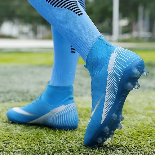 Vista 5 de miscloder Tenis de fútbol unisex para hombre, zapatos de fútbol de caña alta para hombre, zapatos de fútbol para interiores, tacos de fútbol