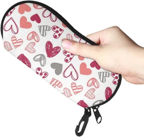 Vista 4 de Showudesigns Estuche para lentes de sol suave con clip, estuche organizador de viaje para niños, mujeres y niñas