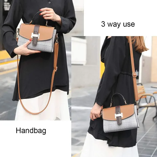 Vista 6 de Bolso cruzado para mujer, de cuero, impermeable, retro, a la moda, pequeño