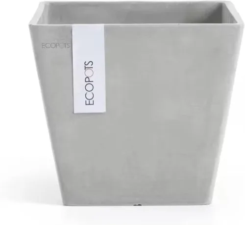 Vista 16 de Ecopots Rotterdam - Maceta cuadrada para flores, color gris oscuro, 8 pulgadas