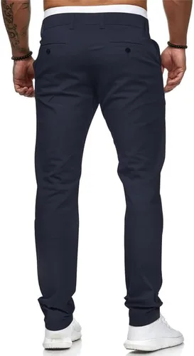 Vista 3 de HUNGSON Mens Chinos Slim Fit Stretch Flat-Front Skinny Dress Pants