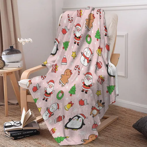Vista 2 de Manta de Navidad – Decoración para sofá, cama, sala de estar – Manta de regalo para niñas, niños, niños pequeños/cuna, 30 x 40 pulgadas