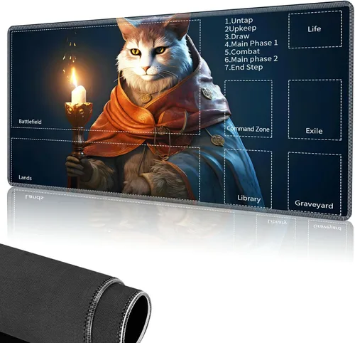 Vista 19 de Tapete de juego para MTG, tapete de juego de cartas cosido con zona mágica para juegos de cartas MTG, (17.4 x 13.8 pulgadas), tapete de juego