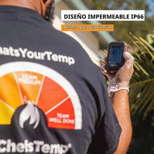 Vista 5 de ChefsTemp Quad XPro - Termómetro inalámbrico para carne, alarma de barbacoa de largo alcance de 1000 pies, pantalla profesional de temperatura