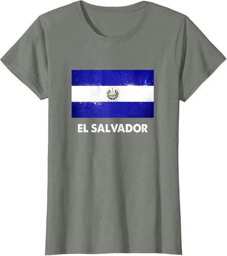 Vista 13 de Camiseta de la bandera de El Salvador Camiseta salvadoreña