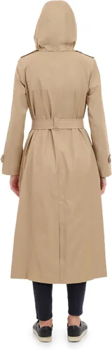 Vista 6 de LONDON FOG womens Single Breasted Long Trench Coat With Epaulettes and Belt