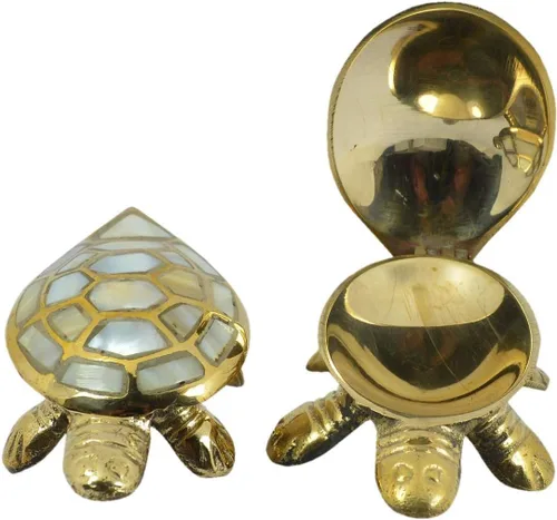 Vista 5 de Reiki Crystal Products Feng Shui Wish Fulfilling - Tortuga de latón con compartimento secreto de deseos