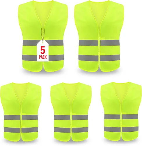 Vista 18 de Chaleco de seguridad, chaleco reflectante de alta visibilidad para hombres, trabajo, ciclismo, corredor, topógrafo, voluntario, carretera