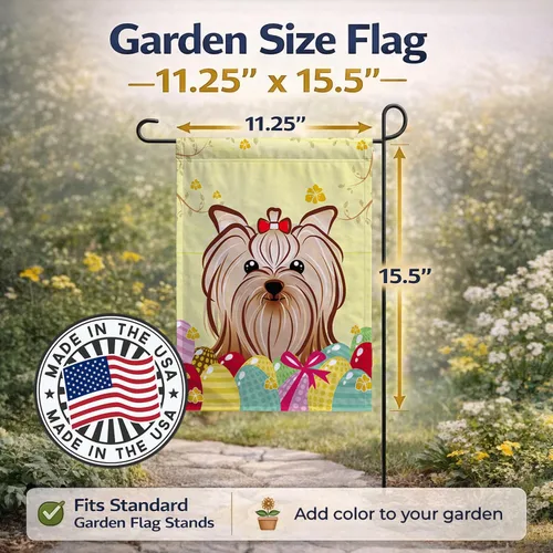 Vista 587 de Caroline's Treasures BB1923GF Bandera decorativa para jardín con diseño de Border Collie, para caza de huevos de Pascua, para jardín, jardín, patio