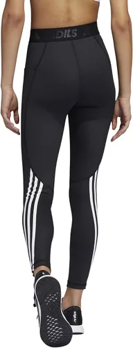 Vista 3 de adidas Leggings largos Techfit de 3 rayas para mujer Negro