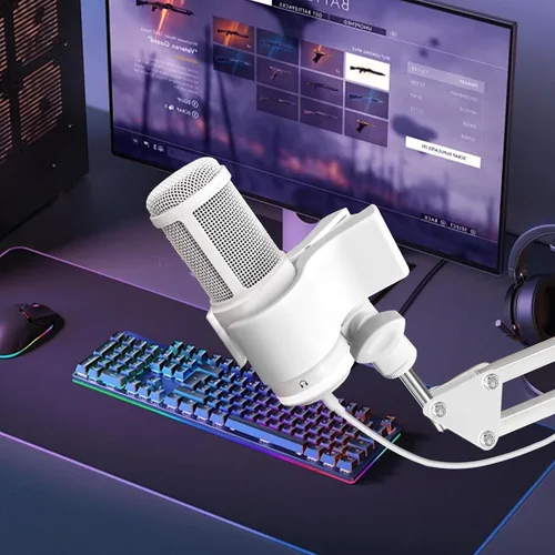 Vista 6 de BILIONE 1 pieza de clip versátil para micrófono, soporte ajustable para micrófonos con diámetro exterior entre 32mm y 60mm, con adaptador de Blanco