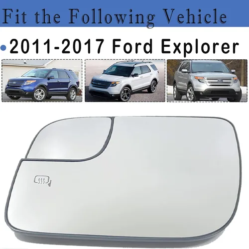 Vista 2 de Espejo lateral izquierdo compatible con Ford Explorer 2011, 2012, 2013, 2014, 2015, 2016, 2017, espejo calefactable para el lado del conductor