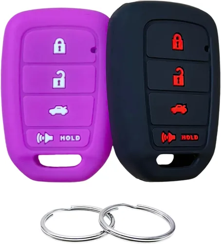 Vista 8 de REPROTECTING Funda de goma de silicona para llavero compatible con Honda Accord CR-V Civic Crosstour Fit (solo compatible con llavero recto)