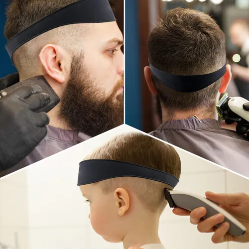 Vista 6 de Plantilla de afeitado con escote y guía de corte para hombres, color negro