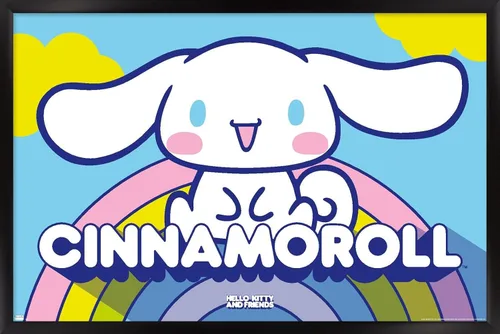 Vista 10 de Hello Kitty and Friends: 22 Over The Rainbow - Póster de pared de Cinnamoroll, 22.4 pulgadas de largo x 14.7 pulgadas de ancho, versión enmarcada