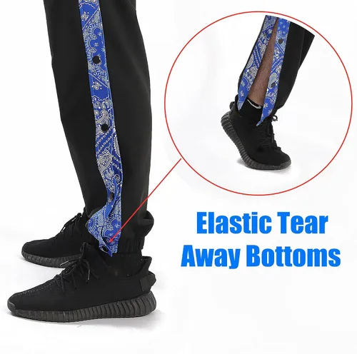 Vista 5 de HQTN - Pantalones deportivos tipo bandanna para hombre para después de la cirugía, pantalones deportivos de entrenamiento activos, para baloncesto, M