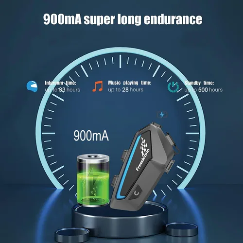 Vista 8 de Kit de intercomunicador Bluetooth para casco de motocicleta, casco de motocicleta con cancelación de ruido DSP/CVC, intercomunicador de casco de 8
