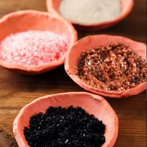 Vista 6 de Muestra de sal marina gourmet, 2 paquetes múltiples de sales molidas finas del Himalaya y gris francés, alaea roja hawaiana y sales de grano grueso