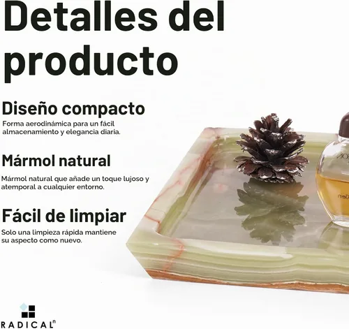 Vista 5 de Bandeja rectangular de mármol Radicaln para encimera de baño, bandeja