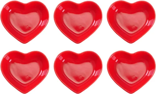 Vista 9 de WHJY Blue Love - Cuenco lateral de cerámica azul en forma de corazón, cuenco lateral de porcelana contemporánea, platos para condimentos, platos