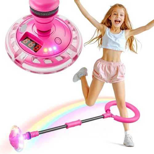 Vista 11 de Pelota de Salto Flooyes para Niños, Juguete de Pelota de Tobillo con Contador, Temporizador y Calculadora, Regalos de Cumpleaños para Niños de 6, 7