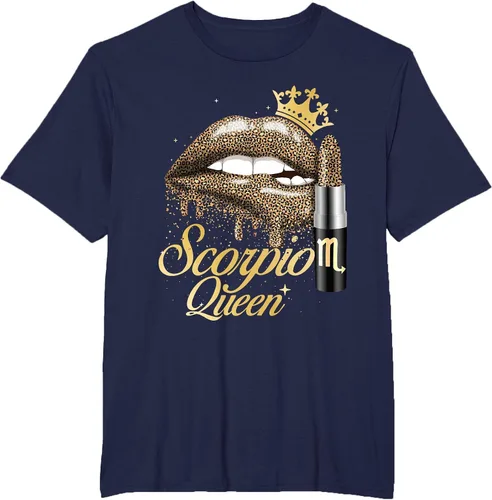 Vista 24 de Scorpio Queen - Zodiac Sign Horoscope Birthday T-Shirt Negro