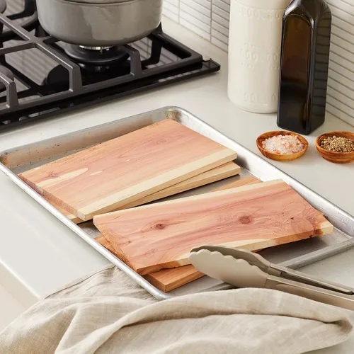 Vista 8 de Outset Tablones para parrilla, juego de 4 tablones de madera de cedro