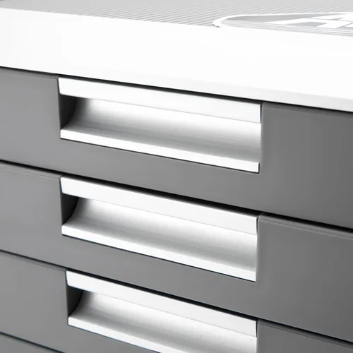 Vista 5 de 5 archivadores laterales de oficina – Archivador lateral de metal con cerradura, gabinete de almacenamiento con cajones debajo del escritorio