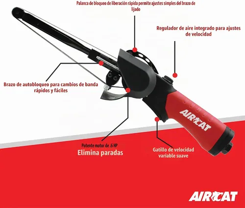 Vista 2 de AIRCAT 6325 Lijadora de banda de 1/2" x 18" 18,000 RPM, motor sin bloqueo de .6 HP
