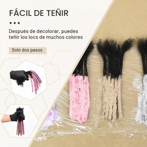 Vista 6 de DAIXI 0.2cm y 0.4cm y 0.6cm y 0.8cm de grosor 4-18 pulgadas 10 hebras extensiones de rastas de cabello humano 100% real para hombres/mujeres