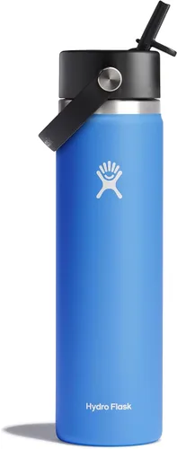 Vista 21 de Hydro Flask Botella de agua – Acero inoxidable aislado – Tapa flexible con popote de boca ancha, antiderrames, a prueba de fugas y recargable