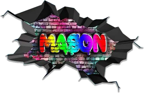 Vista 35 de Calcomanía de pared con nombre personalizado, graffiti 3D Arte personalizado vinilo decorativo adhesivo Removible Despegar y pegar Borde