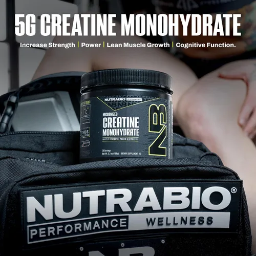 Vista 8 de NutraBio Suplemento en polvo de monohidrato de creatina micronizada pura, sin sabor, (150 g) – Apoya la energía muscular masiva, la recuperación