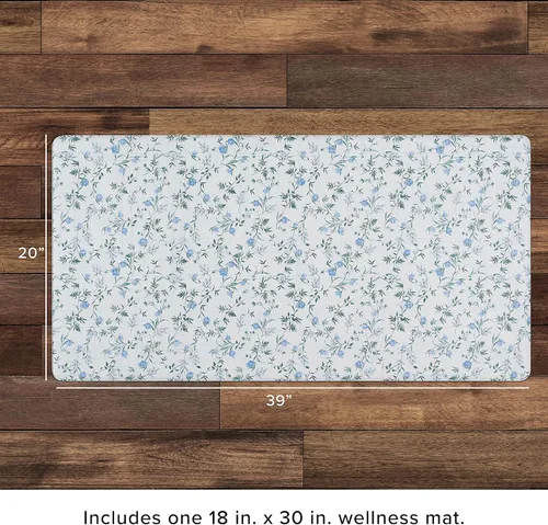 Vista 5 de Lucky Brand Tapete de bienestar impreso – Tapete de cocina acolchado cómodo – Fácil de limpiar – Antifatiga y antideslizante – 0.472 in Seda Floral
