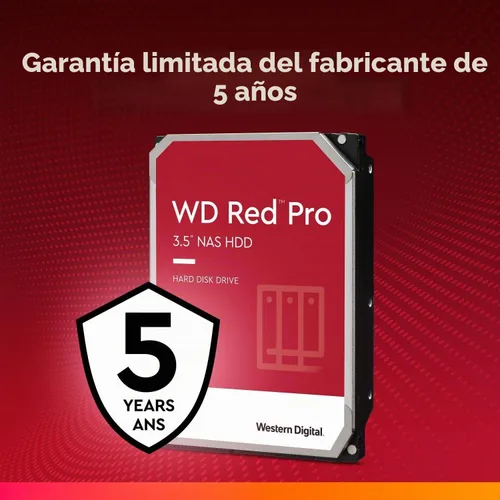 Vista 5 de Western Digital 8TB WD Red Pro NAS Disco duro interno