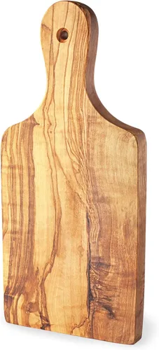 Vista 8 de Forest Decor Tabla de servir de madera de olivo, tabla de quesos de madera, tabla de servir con asa, tabla de charcutería de cocina tallada a mano