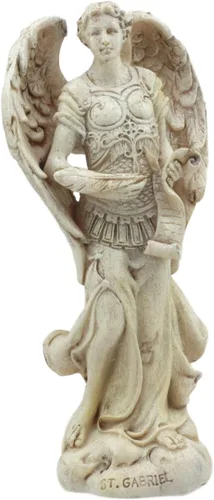 Vista 11 de Ebros - Estatua de Arcángel ortodoxo griego de la iglesia cristiana ortodoxa pintada en marfil de 5 pulgadas de alto (Barachiel The Blessings of God)