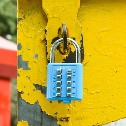 Vista 5 de Candado de 5 dígitos Cerradura de combinación digital, cerradura digital de seguridad con botón, aplicable al gimnasio o vestuario deportivo, caja